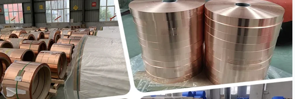 Electrolytic copper strip coils and copper foil winding material for transformer manufacturing