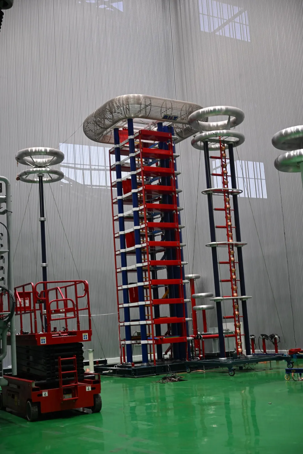 Transformer impulse voltage generator in factory test laboratory